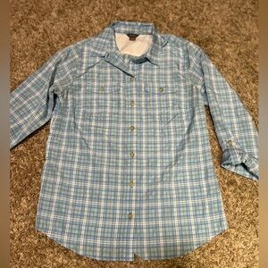 Eddie Bauer Light Blue Plaid Shirt